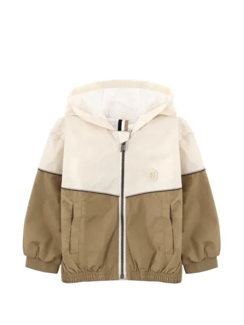 BOSS Kidswear hooded windbreaker jacket with Double-B monogram