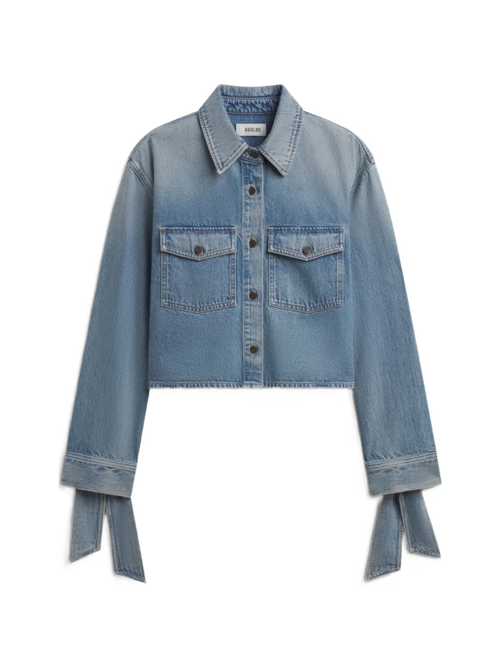 AGOLDE Hewitt Jeanshemd mit Schleifenmanschetten - Blau