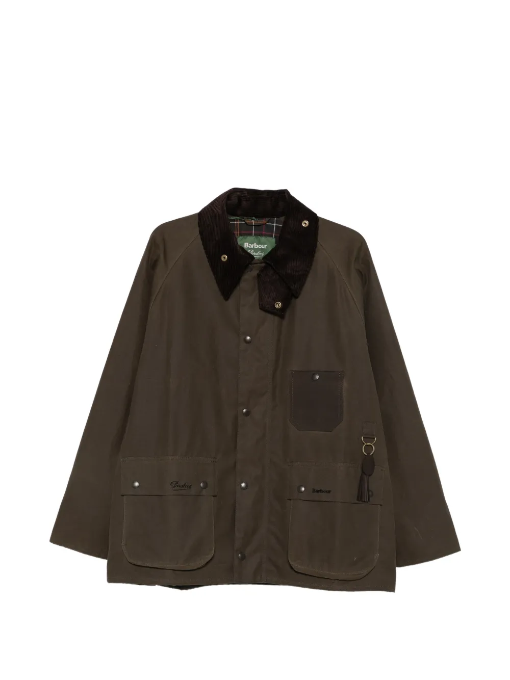 Barbour corduroy-collar patch-pocket coat - Verde