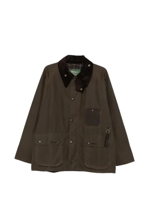 Barbour corduroy-collar patch-pocket coat