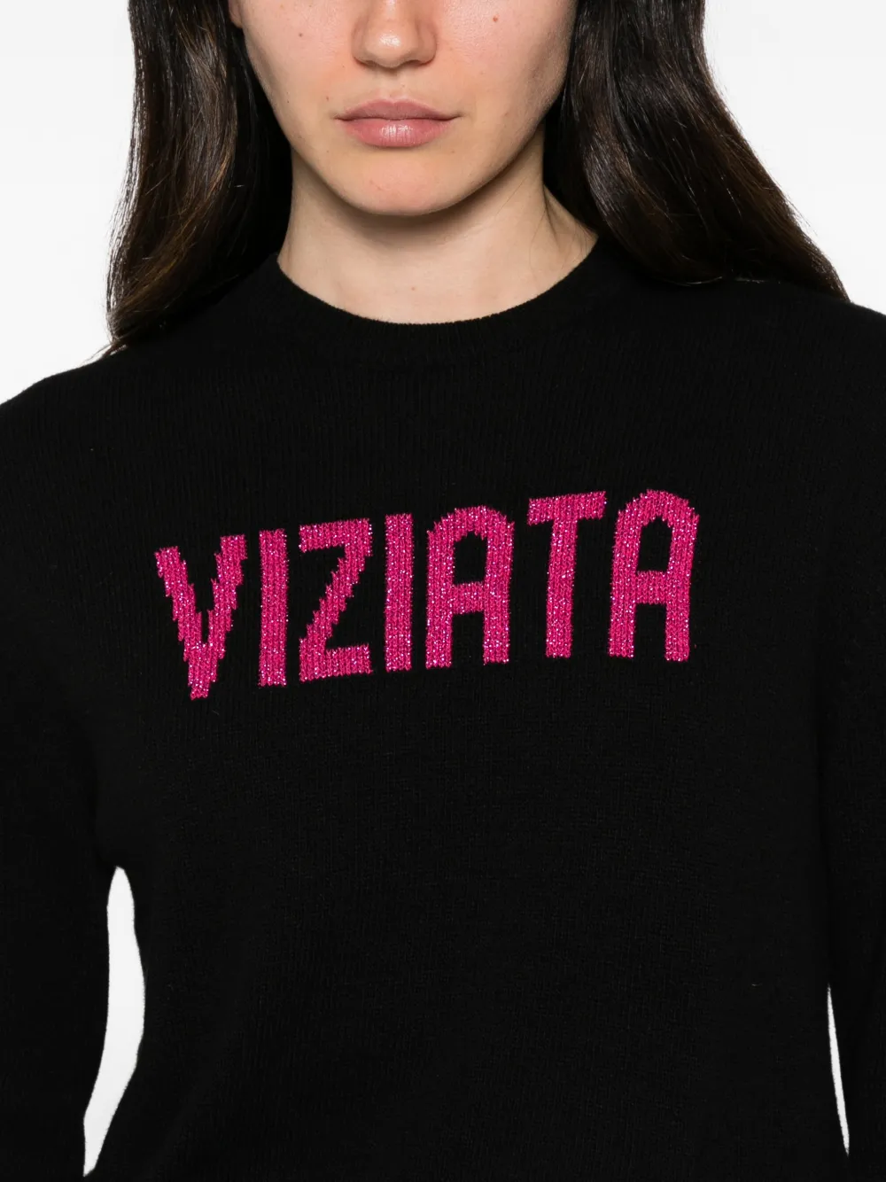 MC2 Saint Barth slogan-embroidered sweater Zwart