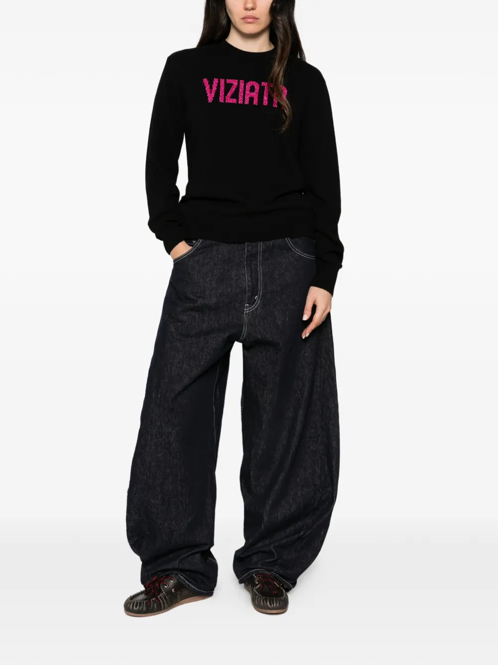MC2 Saint Barth slogan-embroidered sweater Zwart