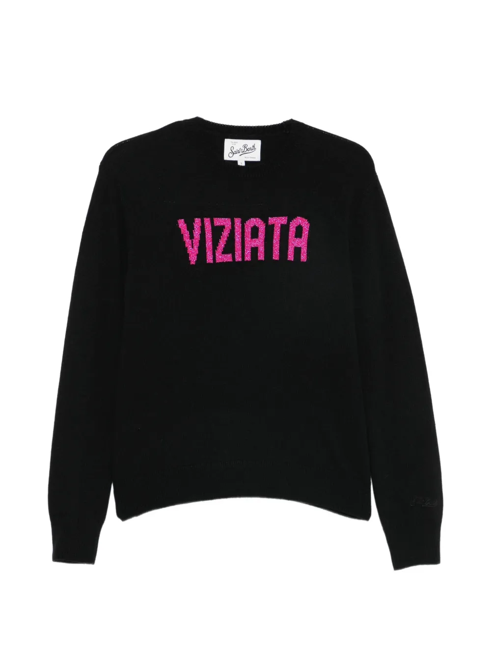 MC2 Saint Barth slogan-embroidered sweater Zwart