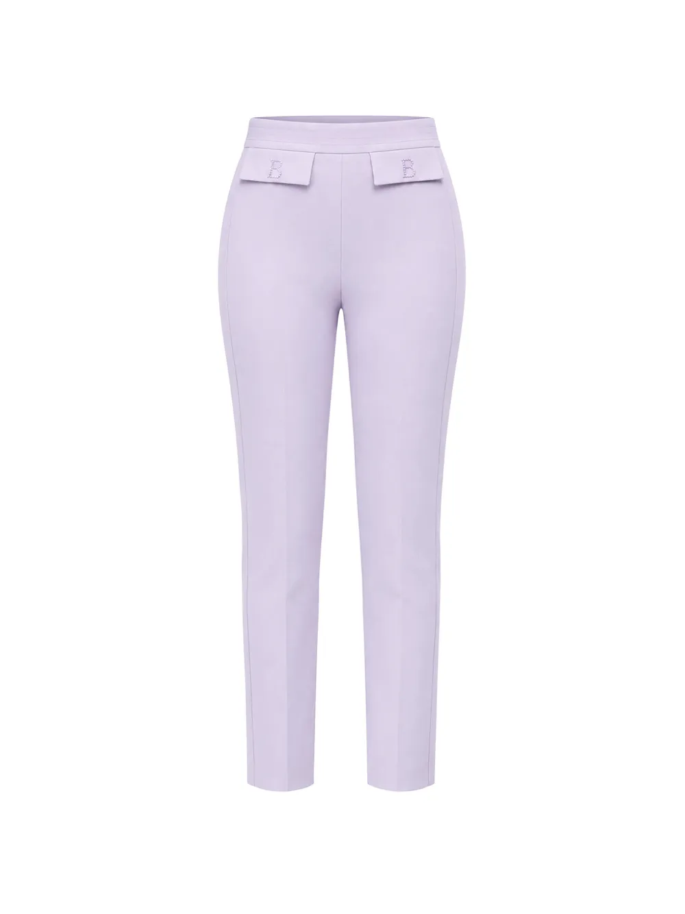 Elisabetta Franchi logo-embroidered stretch-crepe trousers - Violet Elisabetta Franchi logo-embroidered stretch-crepe trousers - Violet