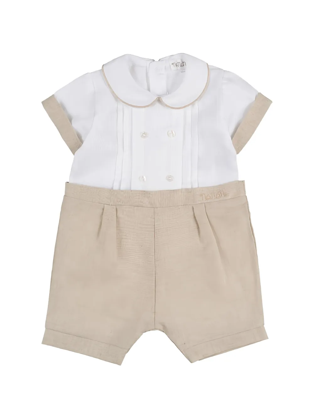 NANAN collared two-tone romper - Tons neutres