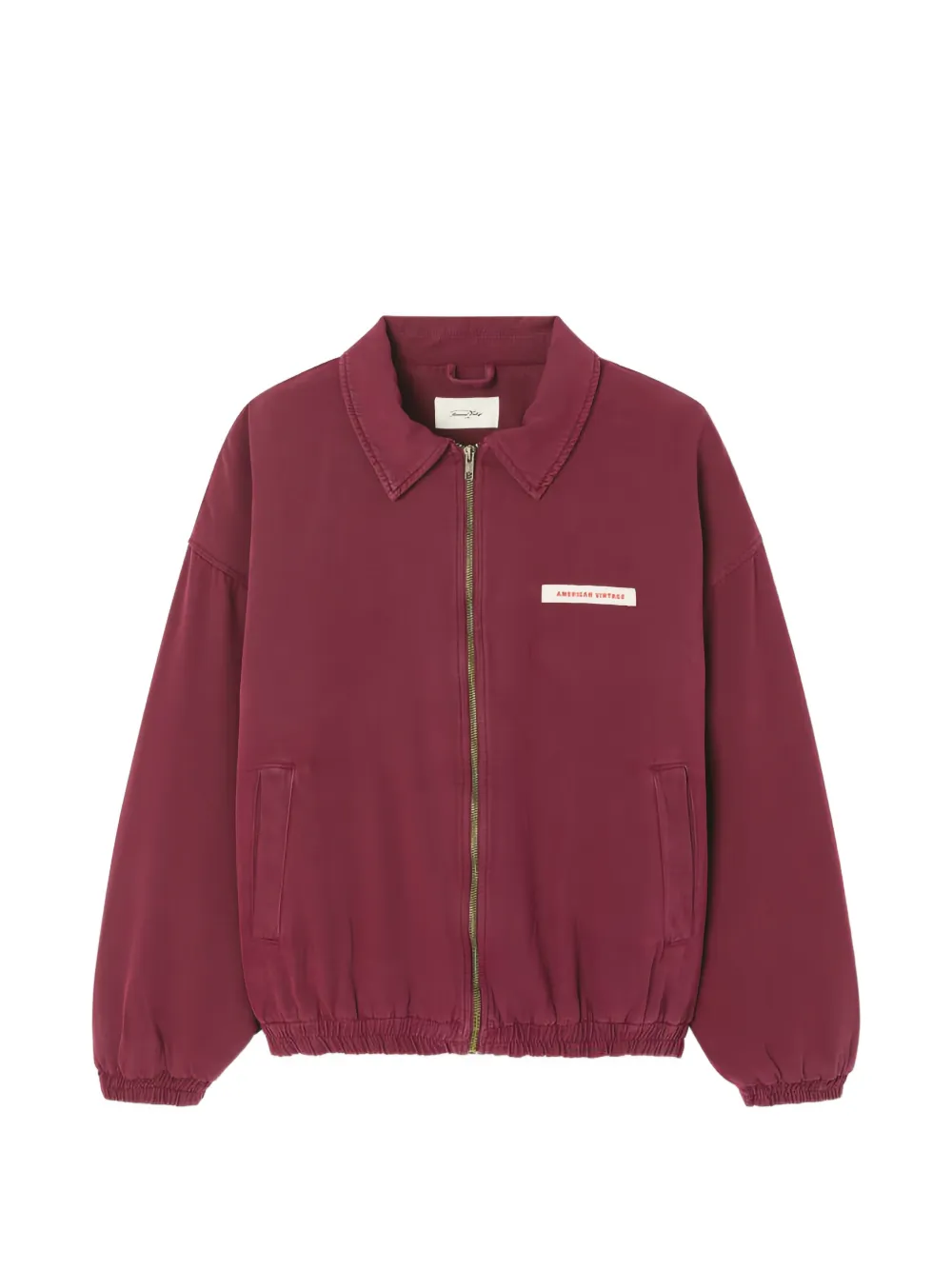 American Vintage logo-patch zip-up jacket - Rosso