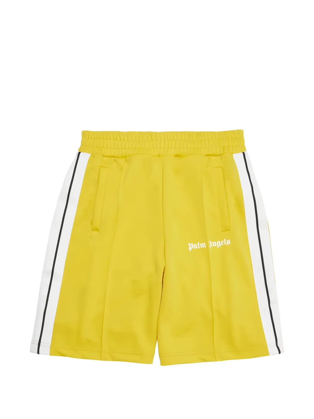 Palm Angels logo-print side-stripe shorts - Giallo