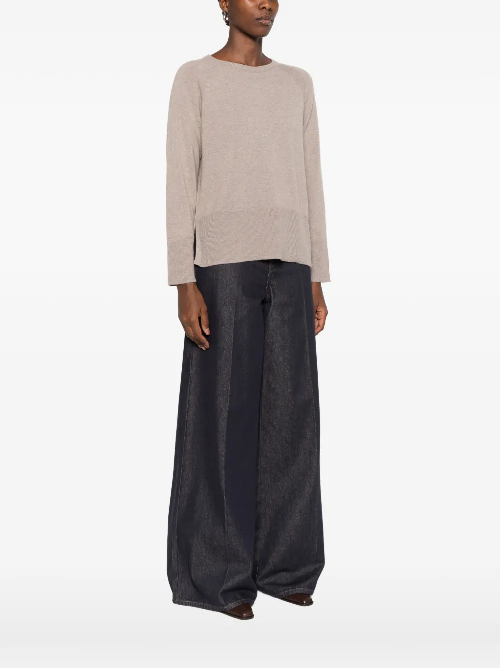 PT Torino Federica raglan-sleeve sweater Beige