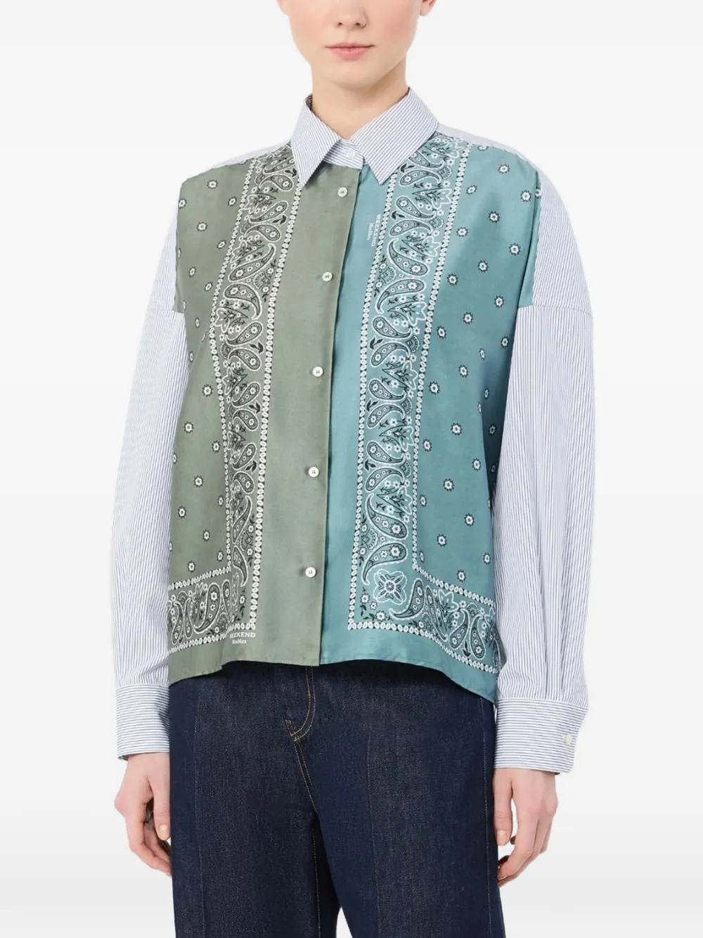 Weekend Max Mara paisley-print striped shirt Blauw