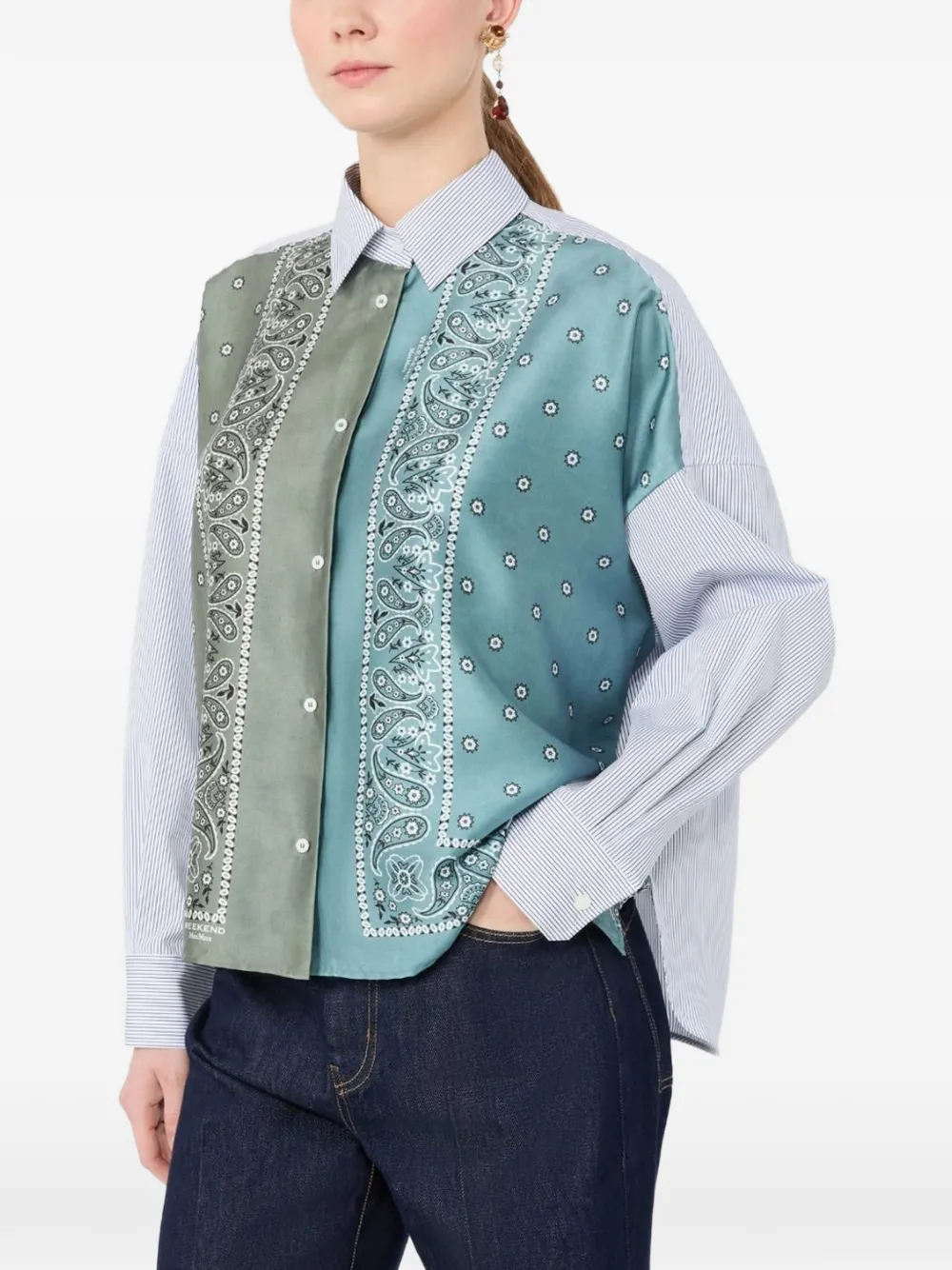 Weekend Max Mara paisley-print striped shirt Blauw