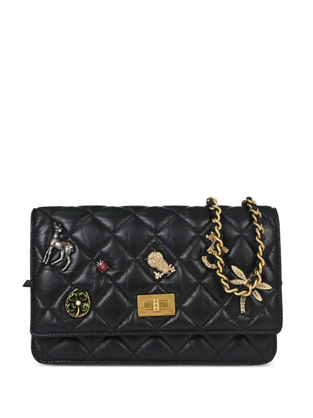 CHANEL Pre-Owned quilted rhinestone-embellished shoulder bag - Black