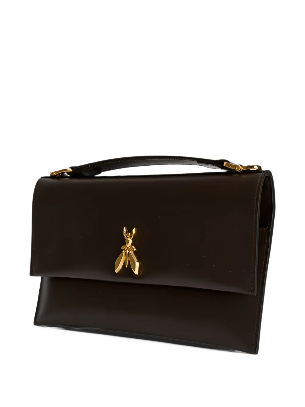 Patrizia Pepe Fly plaque clutch bag Bruin