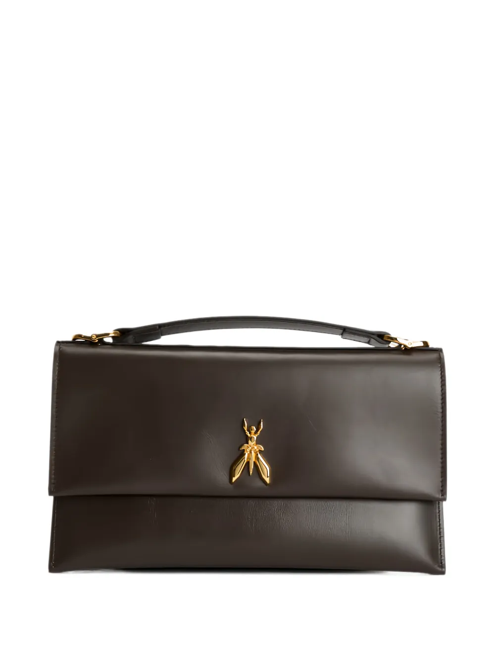 Patrizia Pepe Fly plaque clutch bag Bruin