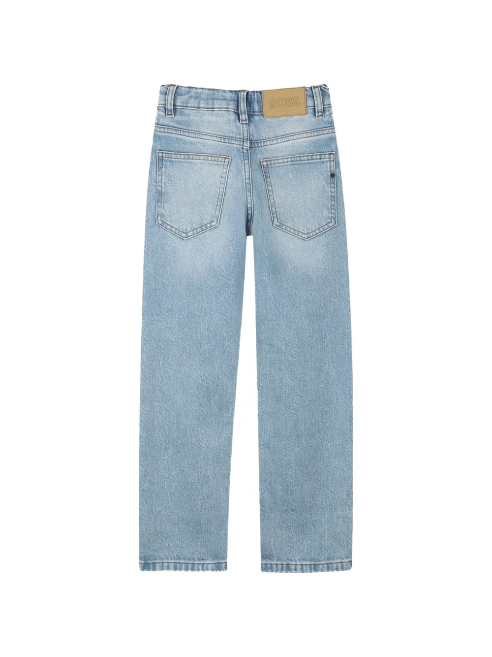 BOSS Kidswear Jeans met logopatch Blauw