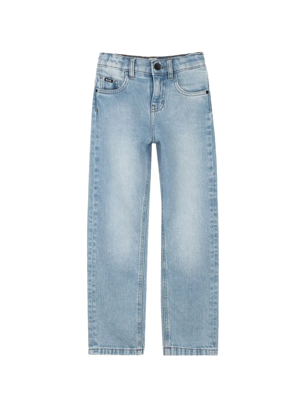 BOSS Kidswear logo-patch straight-leg jeans - Blu