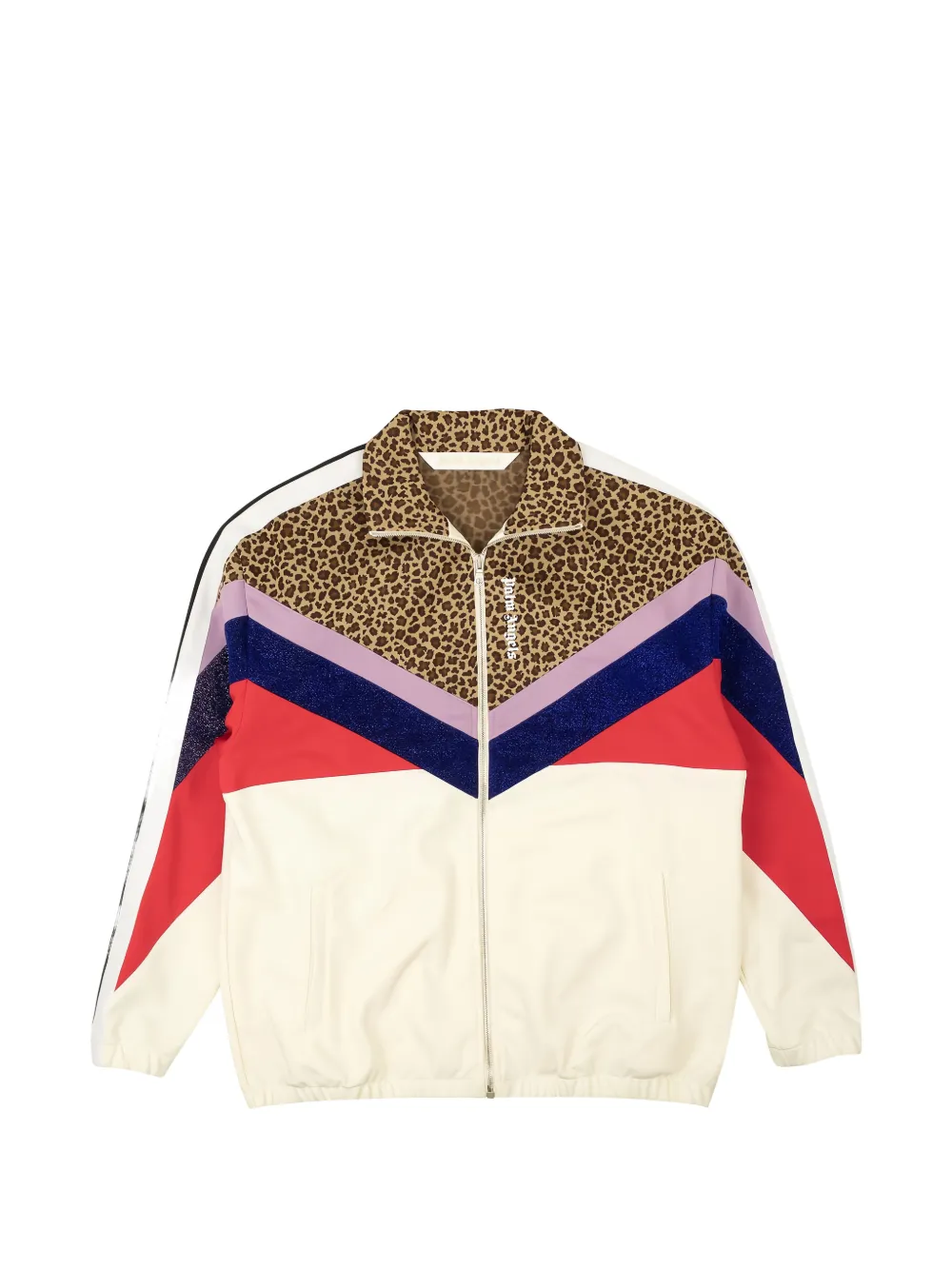 Palm Angels leopard-print colour-block track jacket - Toni neutri