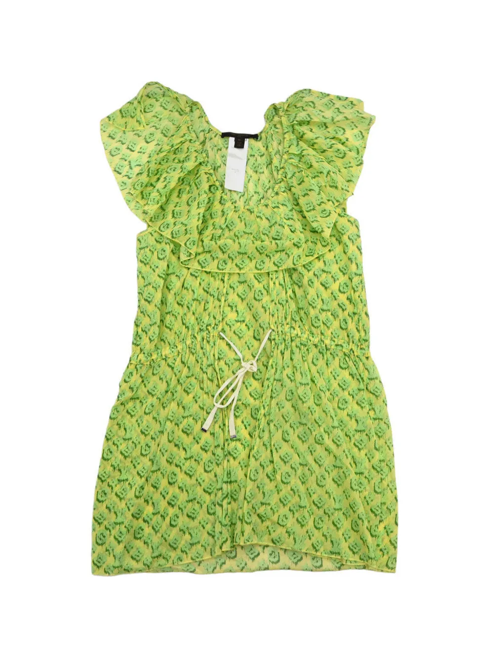 Louis Vuitton Pre-Owned Leopard-print ruffled mini dress - Jaune Louis Vuitton Pre-Owned Leopard-print ruffled mini dress - Jaune