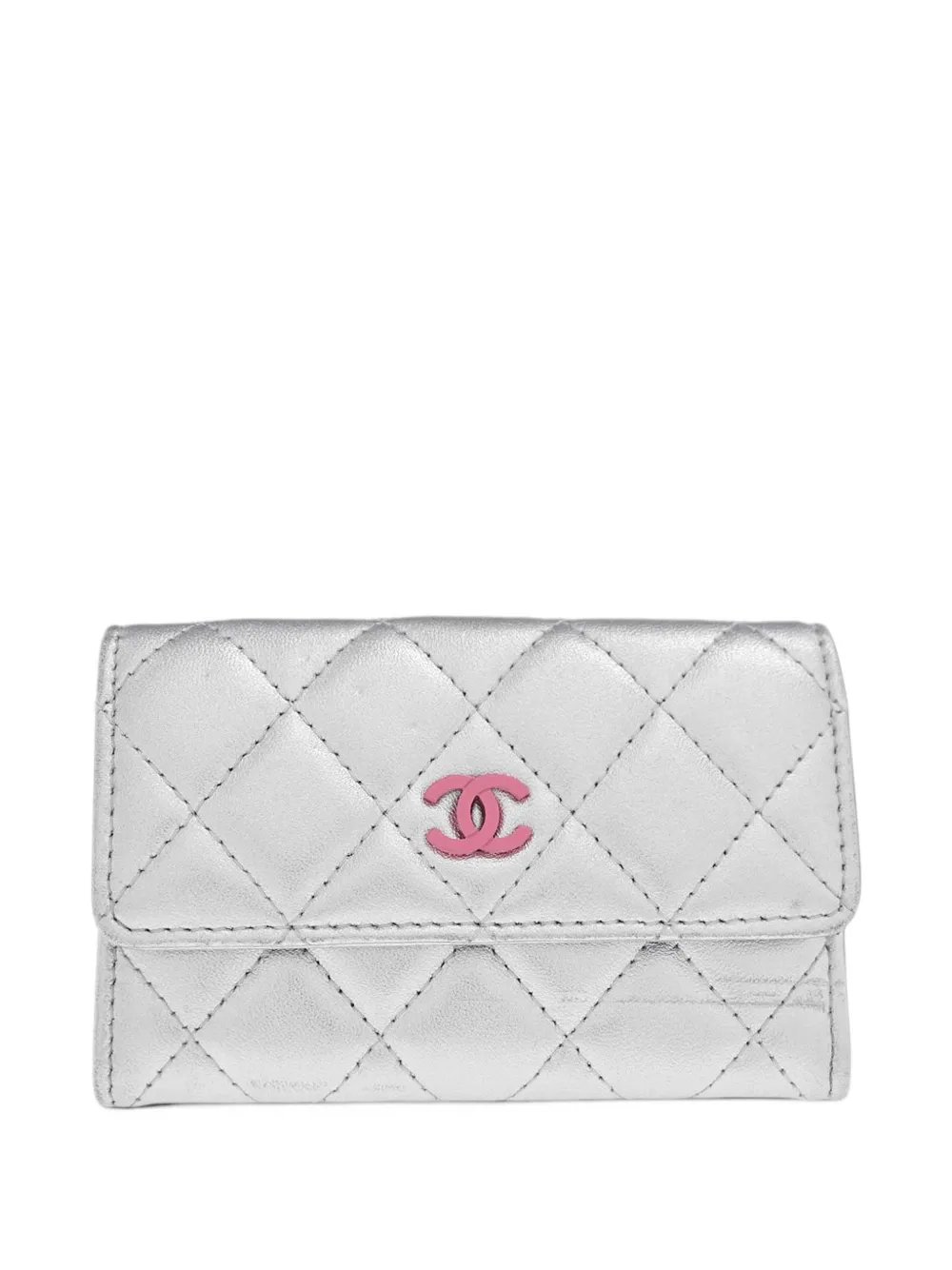 CHANEL Pre-Owned quilted CC cardholder - Argento