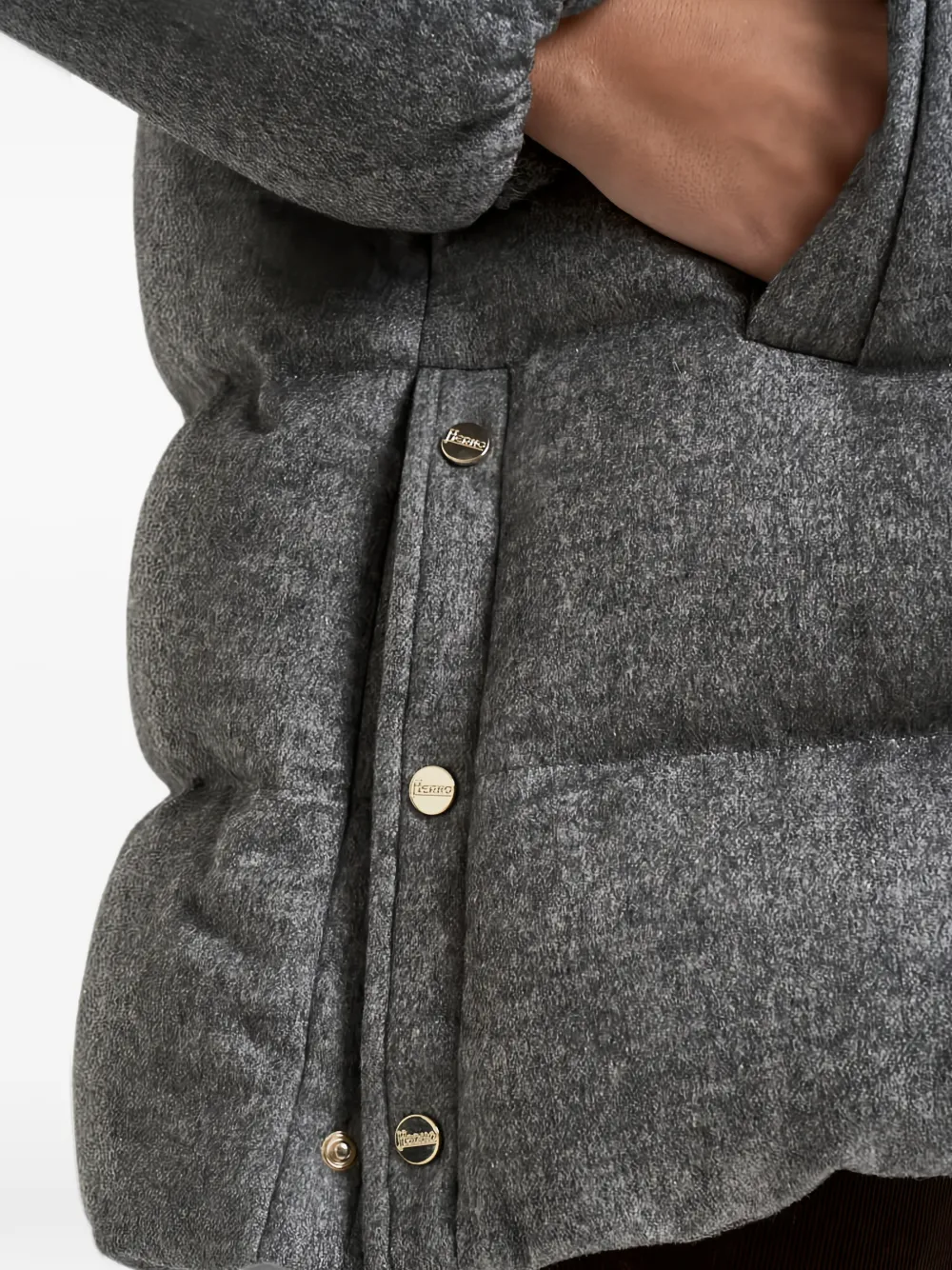 Herno quilted high-neck coat Grijs