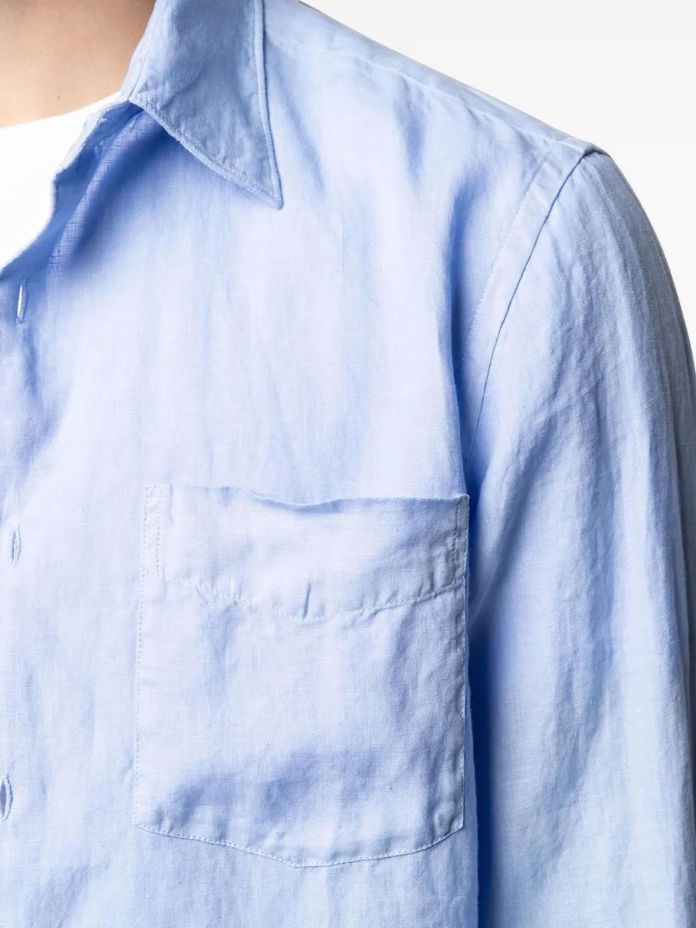 ASPESI linen chest-pocket shirt Blauw