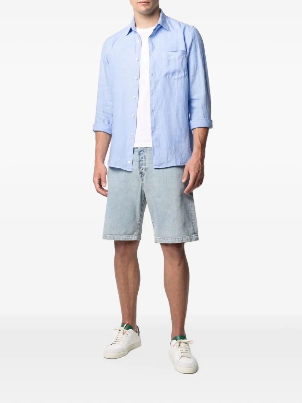 ASPESI linen chest-pocket shirt Blauw