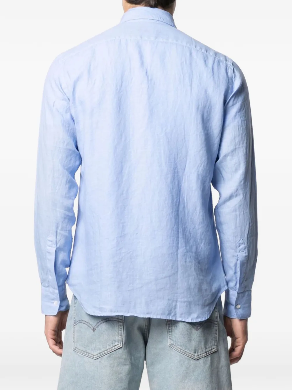ASPESI linen chest-pocket shirt Blauw