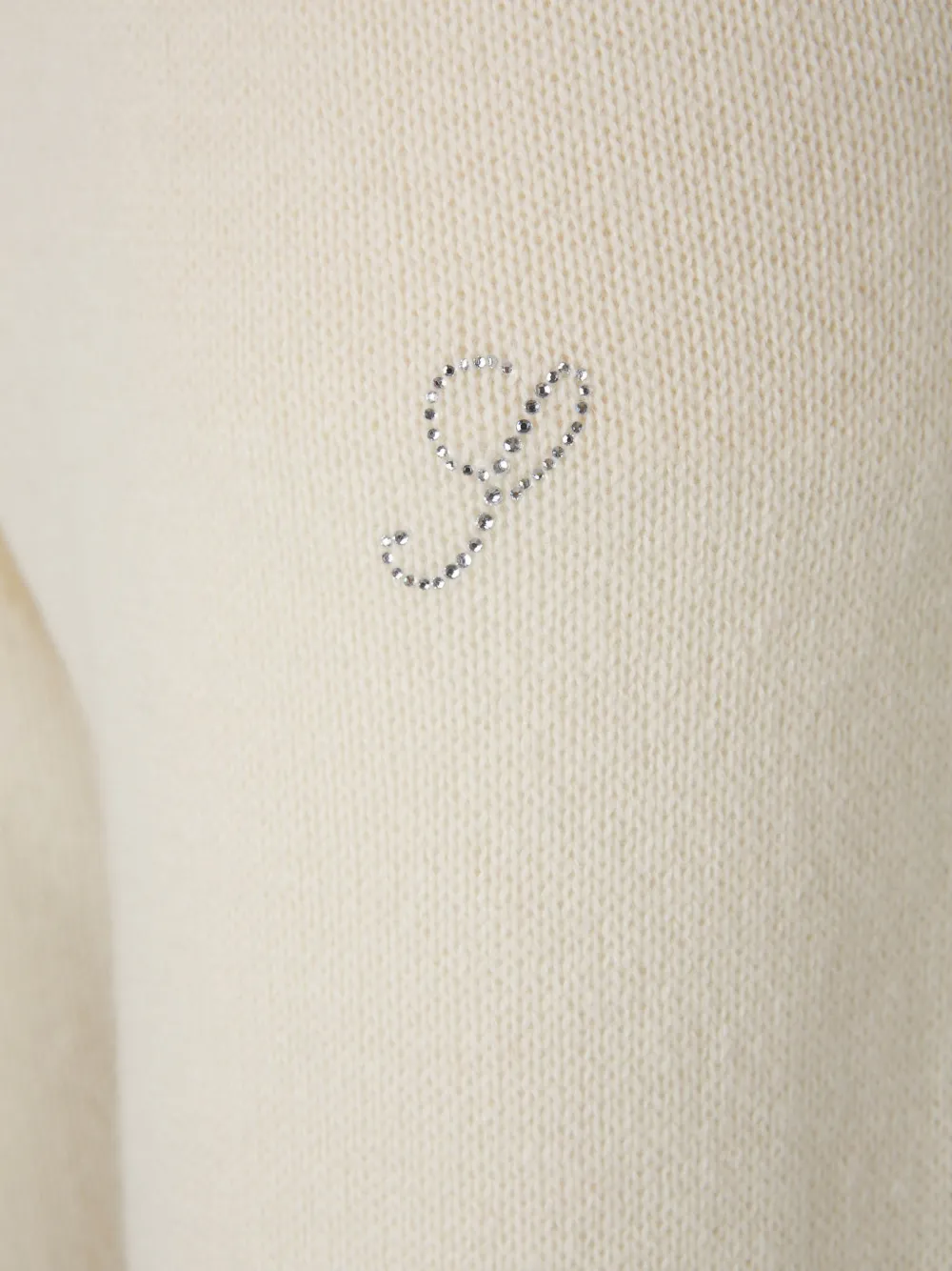 Sporty & Rich crystal-embellished knitted trousers Beige
