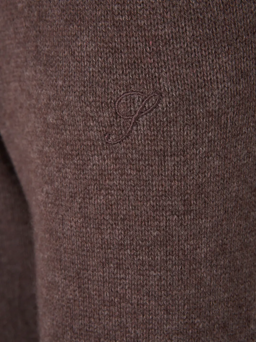Sporty & Rich embroidered-logo cashmere-blend trousers Bruin