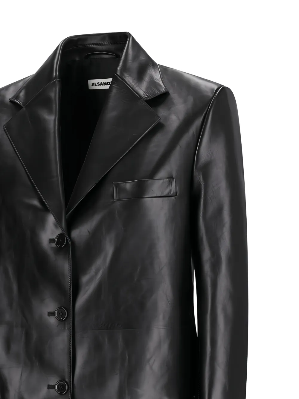 Jil Sander Leren jack Zwart