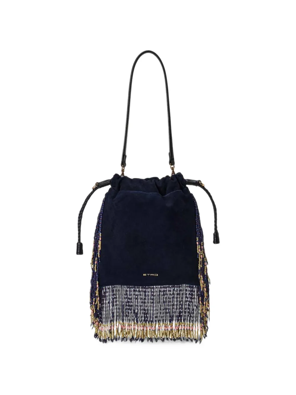 ETRO Schoudertas met franje en verfraaid met kralen Blauw