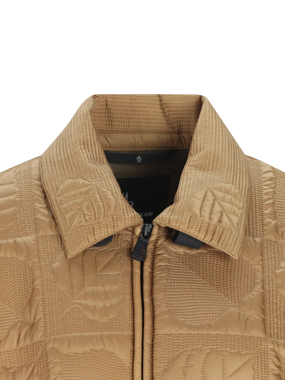 Moncler Grenoble Crevoux jack met doorgestikt bladpatroon Bruin