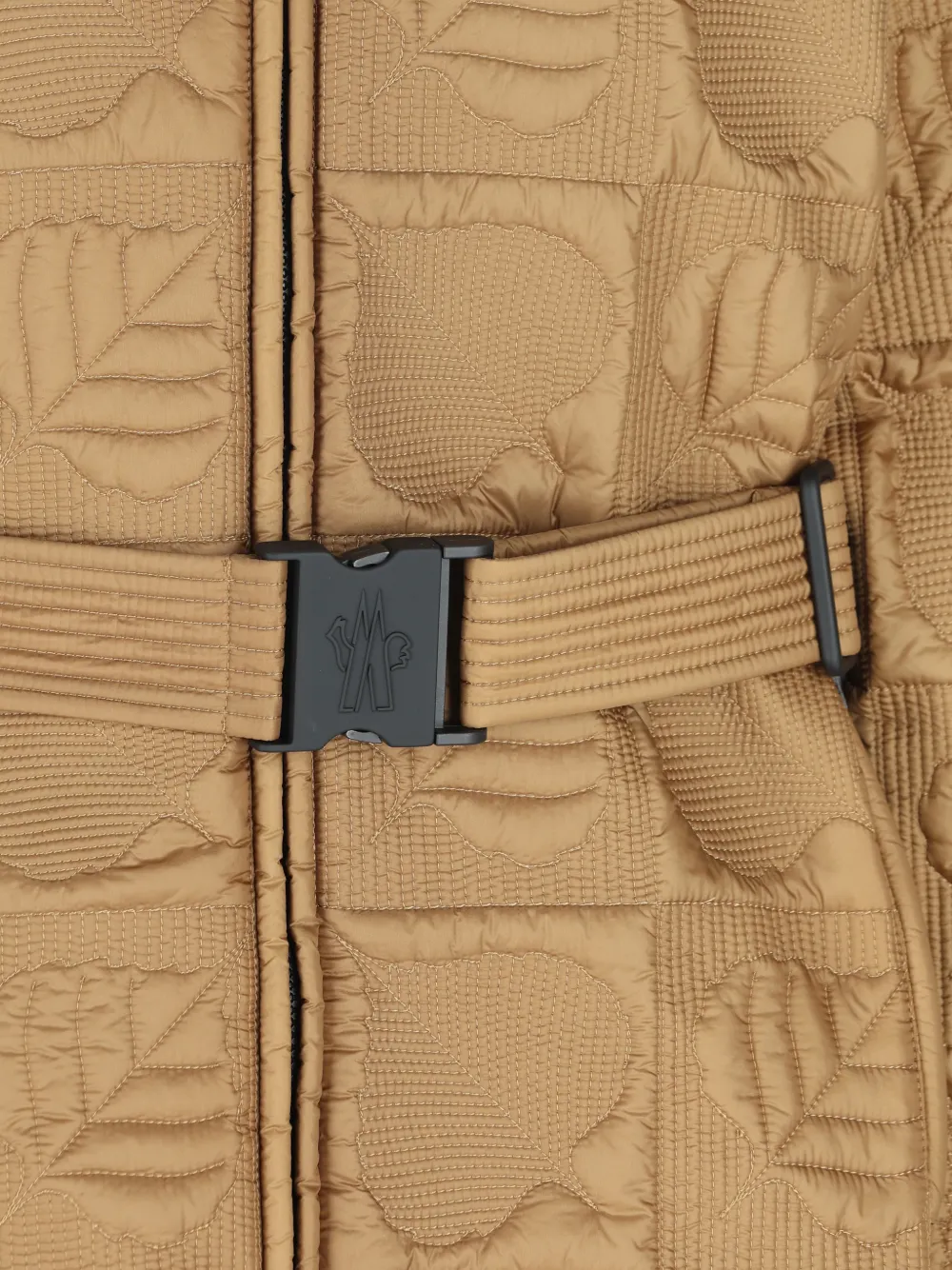 Moncler Grenoble Crevoux jack met doorgestikt bladpatroon Bruin