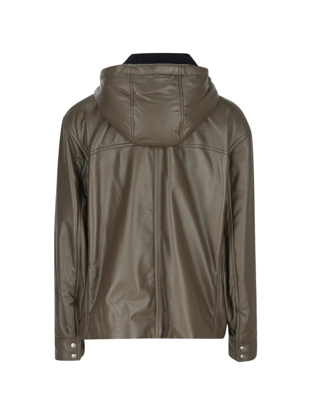 LOEWE corduroy-collar hooded jacket Groen