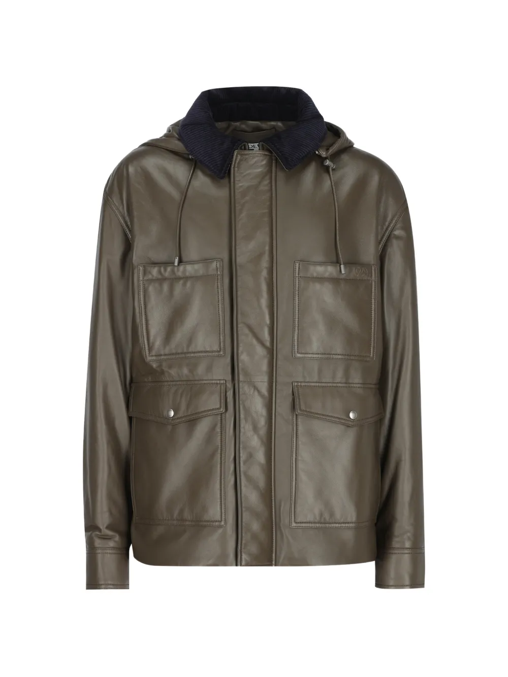 LOEWE corduroy-collar hooded jacket - Vert LOEWE corduroy-collar hooded jacket - Vert