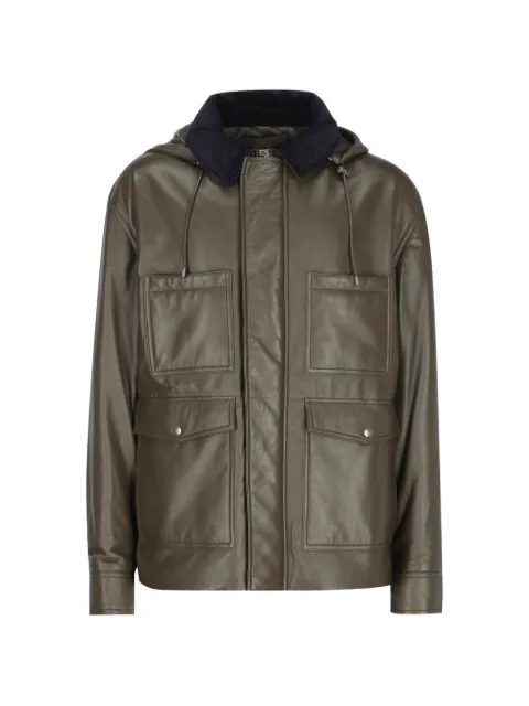 LOEWE corduroy-collar hooded jacket