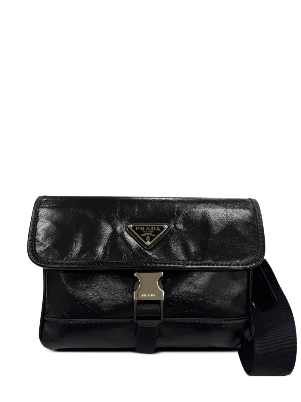 Prada Pre-Owned 2013-2026 Soft Lux Calfskin Smartphone Case crossbody bag - Schwarz