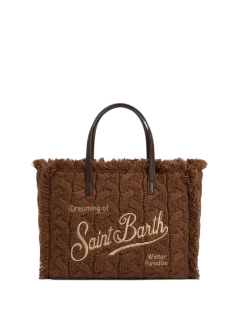 MC2 Saint Barth Kids Colette cable-knit fringed tote bag