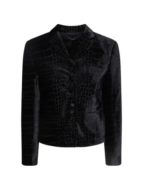 TOM FORD chaqueta de terciopelo con efecto de piel de cocodrilo