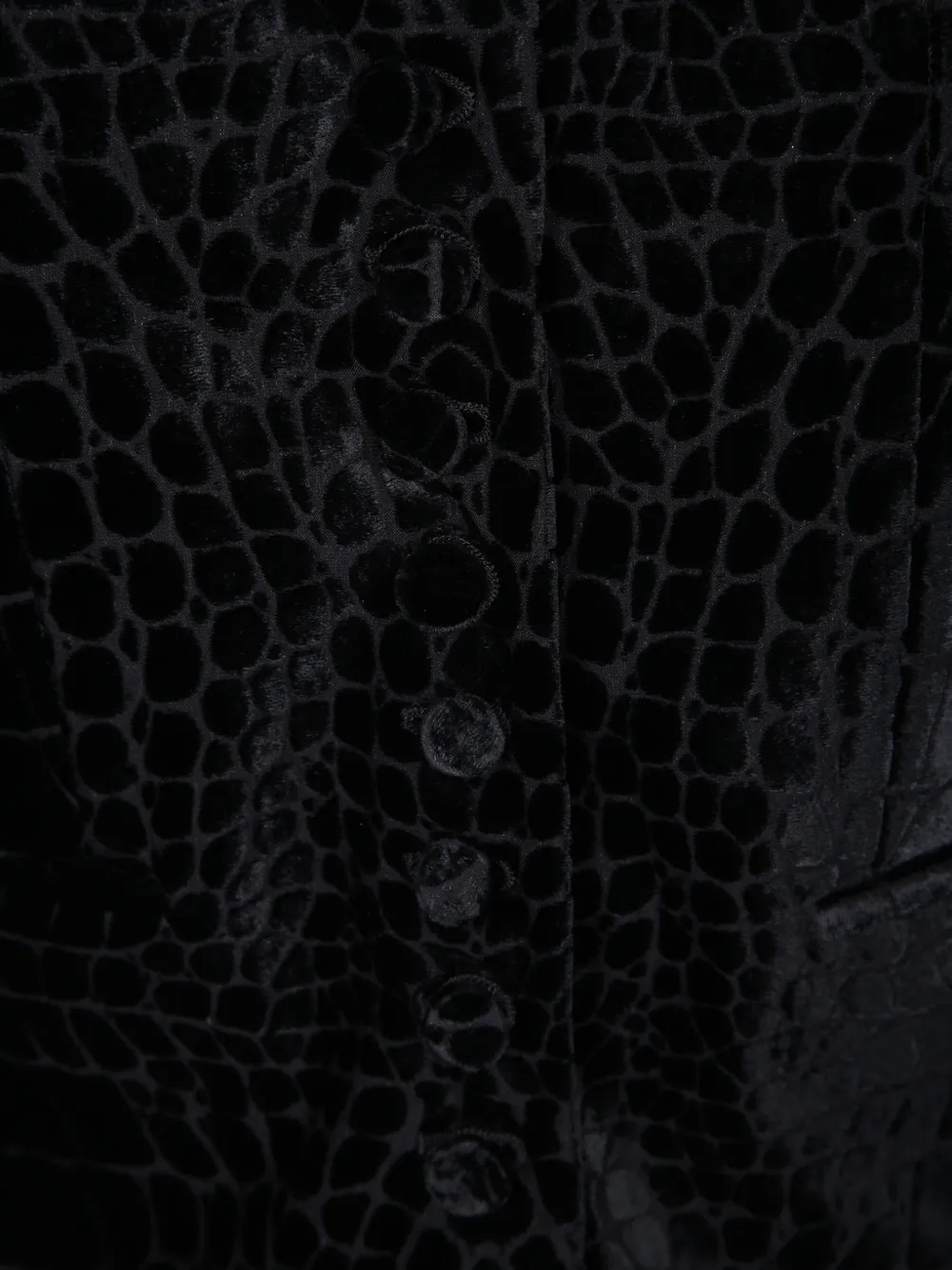 TOM FORD crocodile-effect velvet jacket Zwart