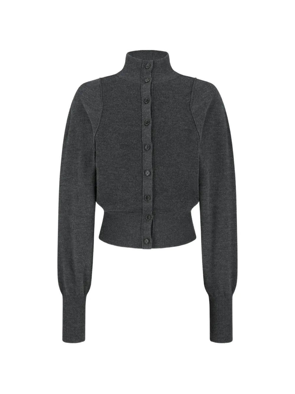 Amomento ribbed-knit wool cardigan - Gris Amomento ribbed-knit wool cardigan - Gris