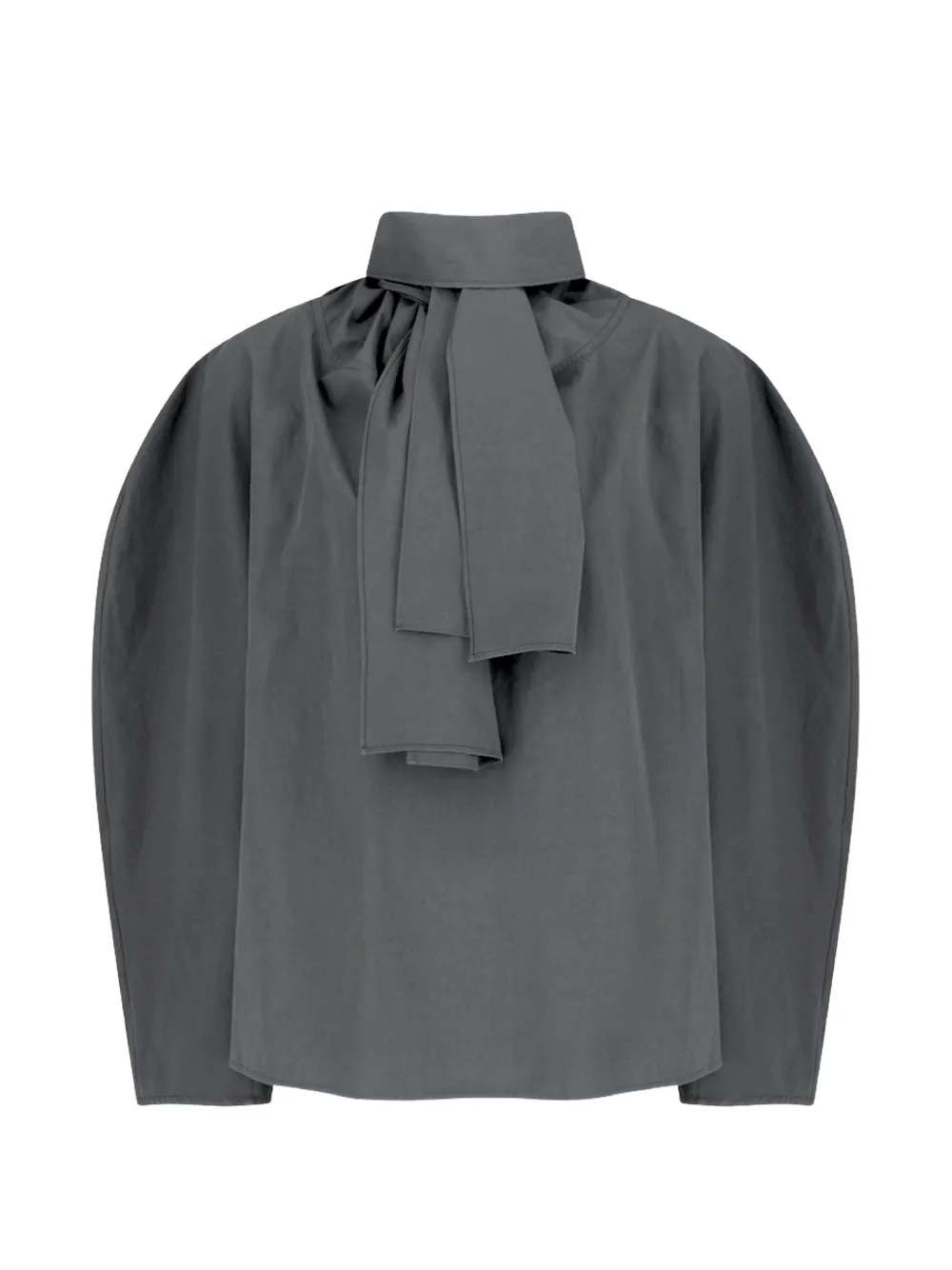 Amomento blouse à manches bouffantes et détail foulard - Gris