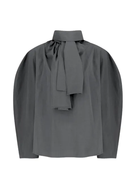 Amomento scarf-detail puff-sleeve blouse
