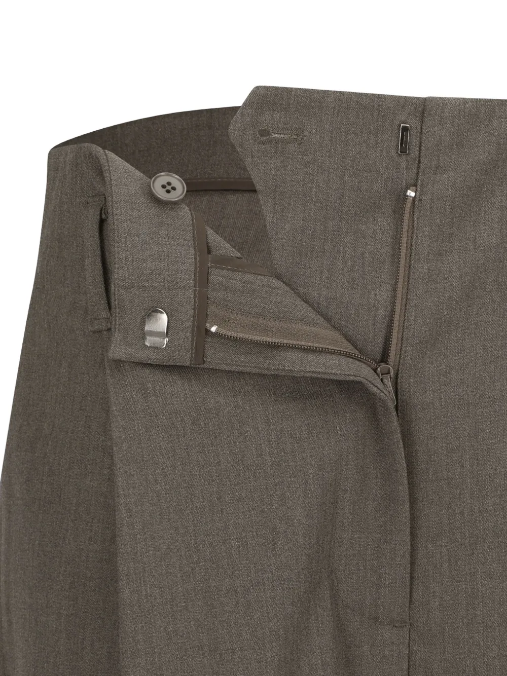 Amomento Straight broek met plooien Bruin