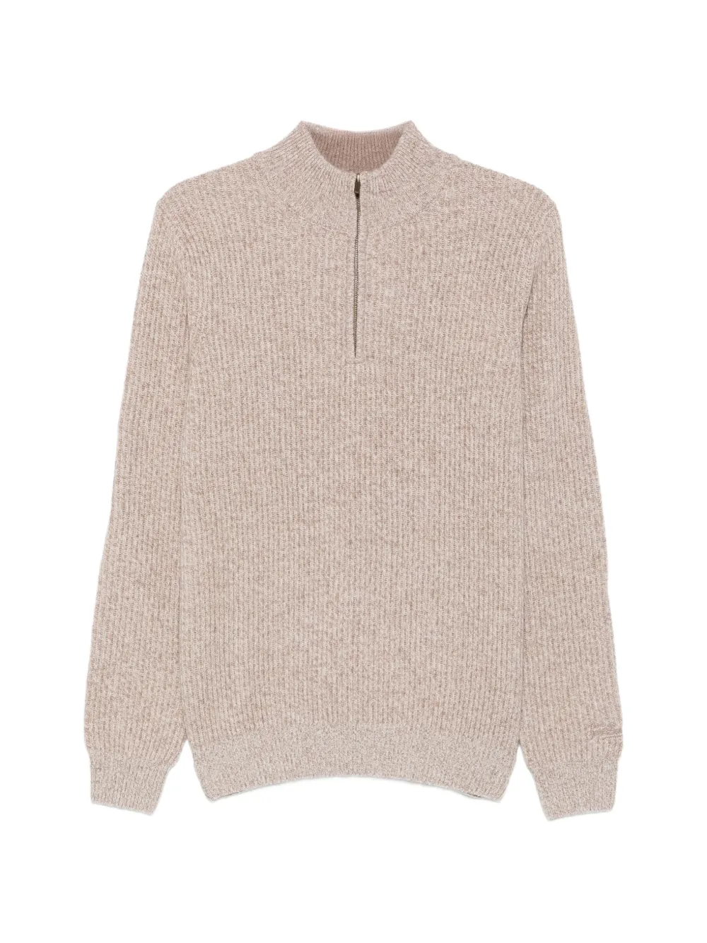 MC2 Saint Barth half-zip ribbed-knit sweater Beige
