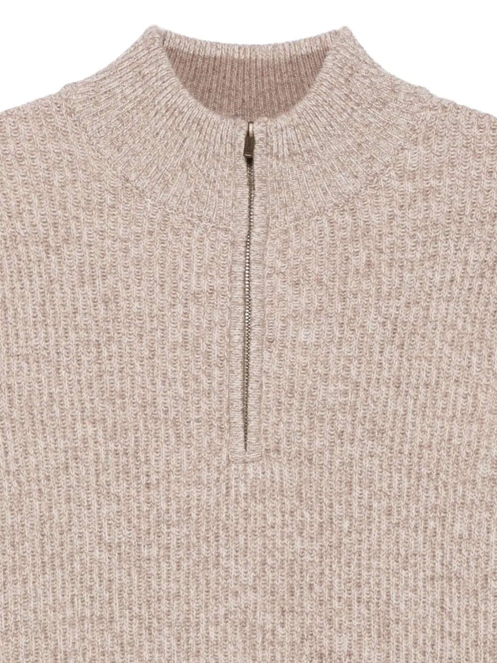 MC2 Saint Barth half-zip ribbed-knit sweater Beige