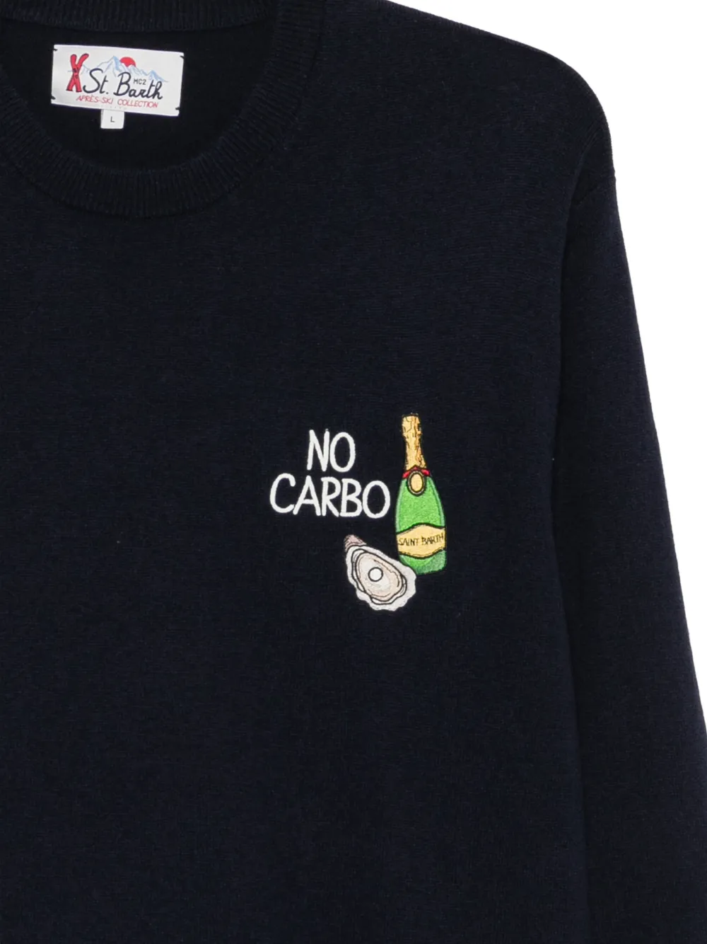 MC2 Saint Barth embroidered crew-neck sweater Blauw