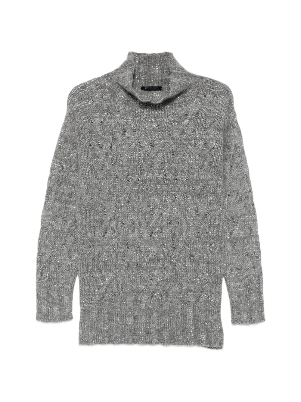 Fabiana Filippi sequin-embellished cable-knit sweater Grijs