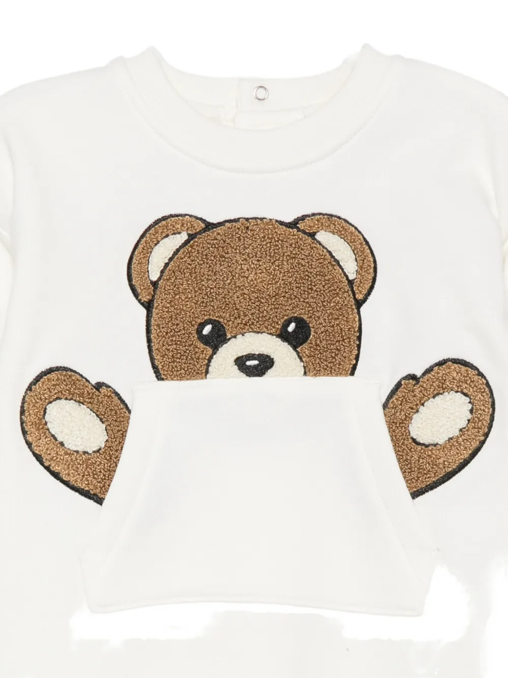 Moschino Kids Teddy Bear-patch romper Wit