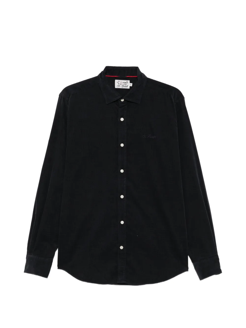 MC2 Saint Barth x St. Moritz embroidered corduroy shirt Blauw