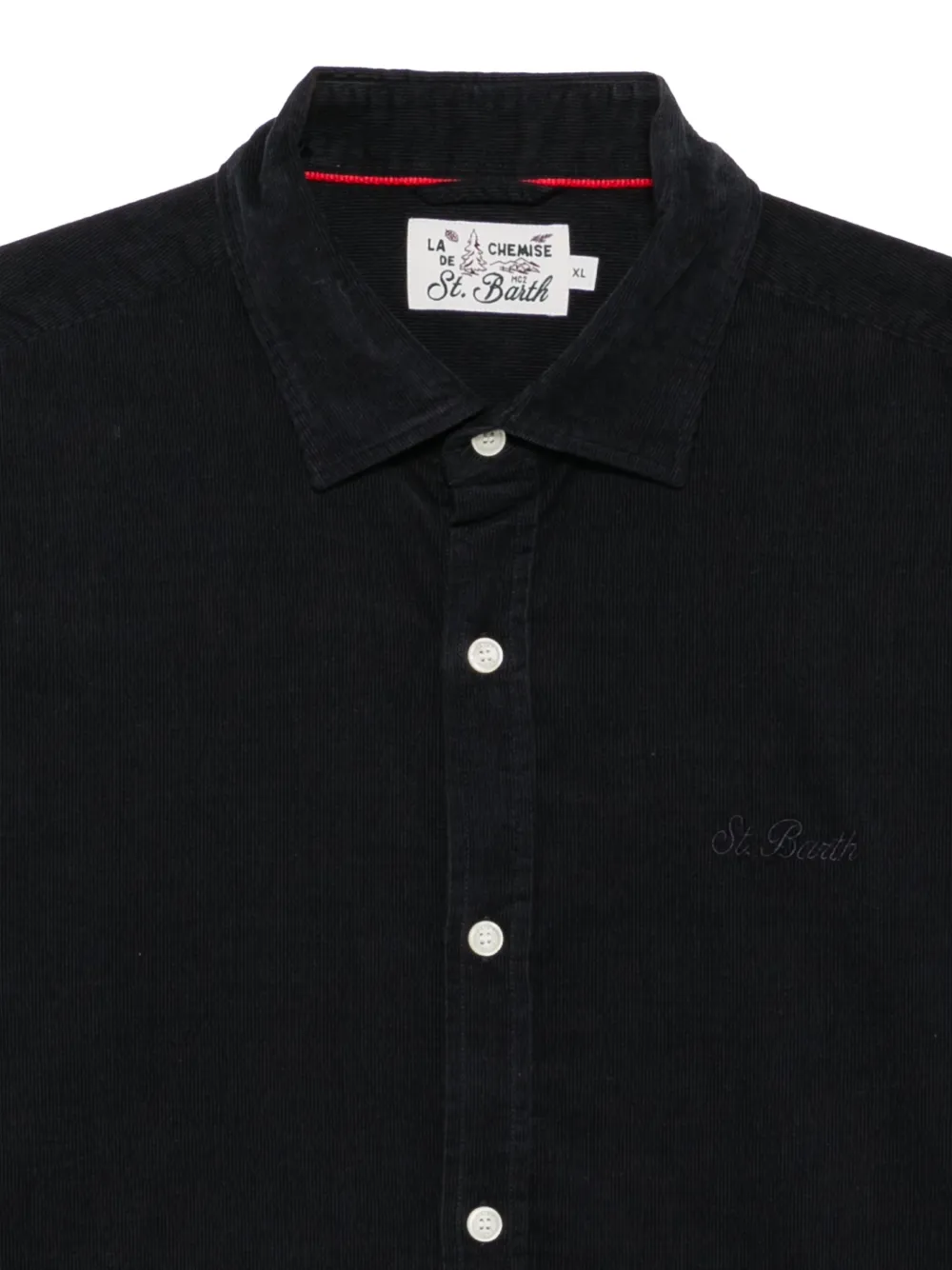 MC2 Saint Barth x St. Moritz embroidered corduroy shirt Blauw